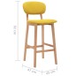 vidaXL Taburetes de cocina 2 unidades tela amarillo mostaza vidaXL Taburetes de cocina 2 unidades tela amarillo mostaza