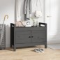 vidaXL Banco de recibidor madera maciza de pino gris 80x40x60 cm vidaXL Banco de recibidor madera maciza de pino gris 80x40x60 cm
