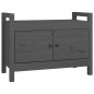vidaXL Banco de recibidor madera maciza de pino gris 80x40x60 cm vidaXL Banco de recibidor madera maciza de pino gris 80x40x60 cm