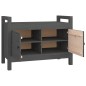 vidaXL Banco de recibidor madera maciza de pino gris 80x40x60 cm vidaXL Banco de recibidor madera maciza de pino gris 80x40x60 cm