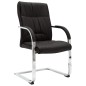 vidaXL Silla de oficina voladiza de cuero sintético negra vidaXL Silla de oficina voladiza de cuero sintético negra