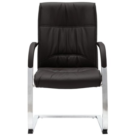 vidaXL Silla de oficina voladiza de cuero sintético negra