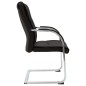 vidaXL Silla de oficina voladiza de cuero sintético negra vidaXL Silla de oficina voladiza de cuero sintético negra