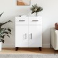 vidaXL Aparador de madera contrachapada blanco brillante 69,5x34x90 cm