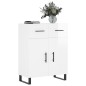 vidaXL Aparador de madera contrachapada blanco brillante 69,5x34x90 cm