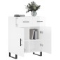 vidaXL Aparador de madera contrachapada blanco brillante 69,5x34x90 cm