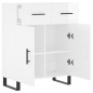 vidaXL Aparador de madera contrachapada blanco brillante 69,5x34x90 cm
