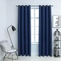 vidaXL Cortinas opacas con anillas de metal 2 uds azul 140x175 cm vidaXL Cortinas opacas con anillas de metal 2 uds azul 140x175 cm