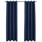 vidaXL Cortinas opacas con anillas de metal 2 uds azul 140x175 cm vidaXL Cortinas opacas con anillas de metal 2 uds azul 140x175 cm