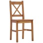 vidaXL Conjunto de comedor 7 piezas madera de pino marrón miel