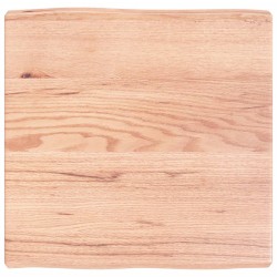 vidaXL Tablero mesa madera tratada borde natural marrón 60x60x(2-6) cm