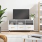 vidaXL Mueble de TV madera contrachapada blanco brillo 102x36x50 cm vidaXL Mueble de TV madera contrachapada blanco brillo 102x36x50 cm