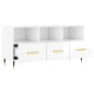 vidaXL Mueble de TV madera contrachapada blanco brillo 102x36x50 cm vidaXL Mueble de TV madera contrachapada blanco brillo 102x36x50 cm