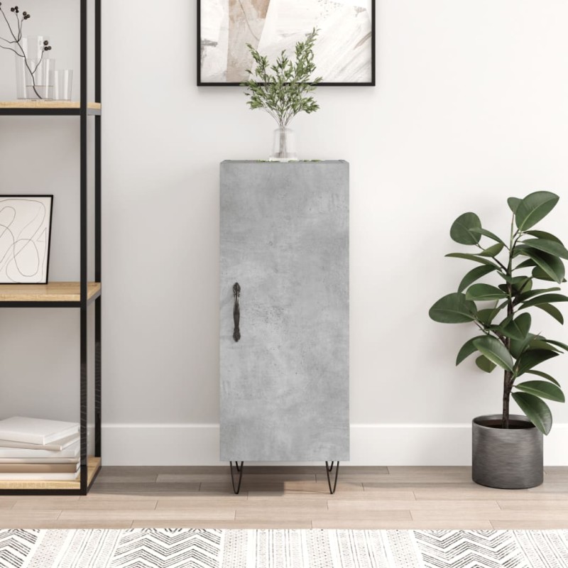 vidaXL Aparador de madera contrachapada gris hormigón 34,5x34x90 cm vidaXL Aparador de madera contrachapada gris hormigón 34,5x34x90 cm