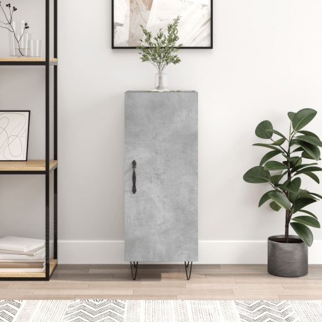 vidaXL Aparador de madera contrachapada gris hormigón 34,5x34x90 cm