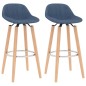 vidaXL Taburetes de cocina 2 unidades tela azul vidaXL Taburetes de cocina 2 unidades tela azul