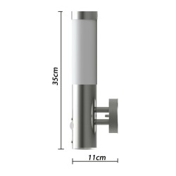 vidaXL Aplique de exterior con detector de movimiento acero inoxidable