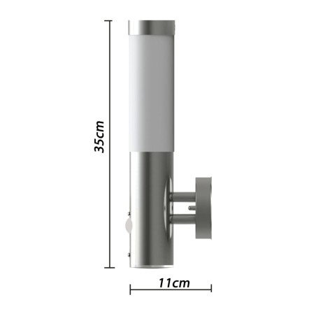 vidaXL Aplique de exterior con detector de movimiento acero inoxidable