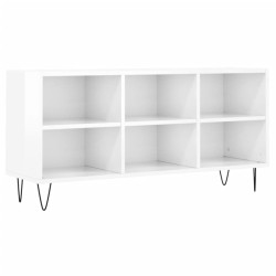 vidaXL Mueble de TV madera de ingeniería blanco brillo 103,5x30x50 cm