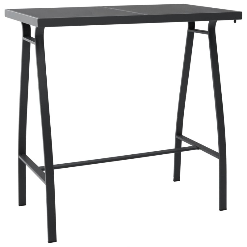vidaXL Mesa alta de jardín vidrio templado negro 110x60x110 cm vidaXL Mesa alta de jardín vidrio templado negro 110x60x110 cm