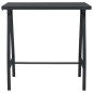 vidaXL Mesa alta de jardín vidrio templado negro 110x60x110 cm vidaXL Mesa alta de jardín vidrio templado negro 110x60x110 cm