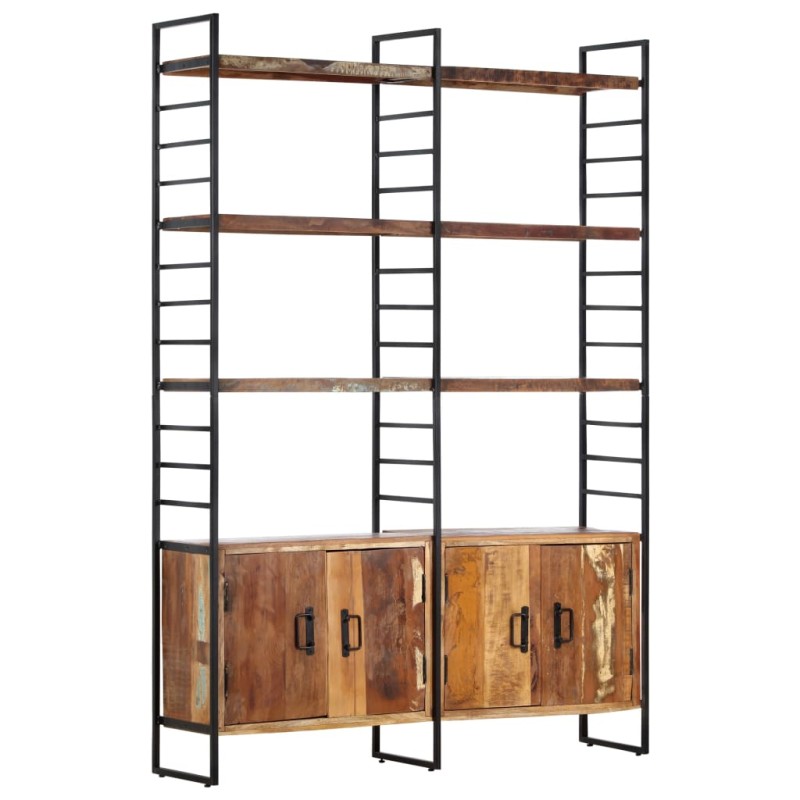 vidaXL Estantería de 4 niveles madera maciza reciclada 124x30x180 cm vidaXL Estantería de 4 niveles madera maciza reciclada 124x30x180 cm