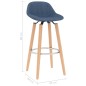 vidaXL Taburetes de cocina 2 unidades tela azul vidaXL Taburetes de cocina 2 unidades tela azul