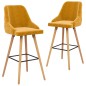 vidaXL Taburetes de cocina 2 unidades terciopelo amarillo vidaXL Taburetes de cocina 2 unidades terciopelo amarillo