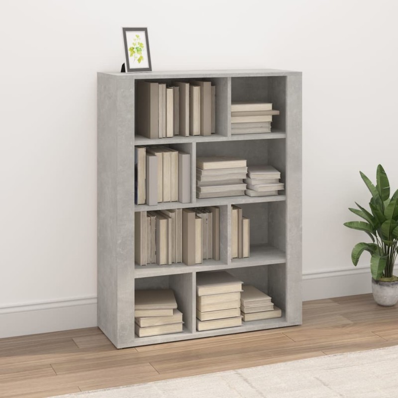 vidaXL Aparador de madera contrachapada gris hormigón 80x30x106 cm vidaXL Aparador de madera contrachapada gris hormigón 80x30x106 cm