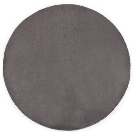 vidaXL Alfombra de pelo sintético de conejo gris oscuro 80 cm