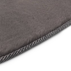 vidaXL Alfombra de pelo sintético de conejo gris oscuro 80 cm