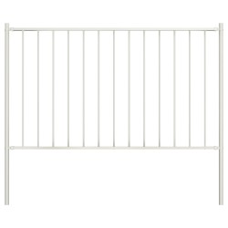 vidaXL Panel valla y postes acero recubrimiento polvo blanco 1,7x1,25m