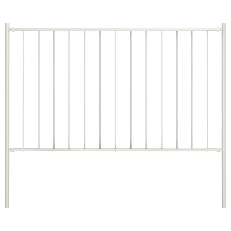 vidaXL Panel valla y postes acero recubrimiento polvo blanco 1,7x1,25m vidaXL Panel valla y postes acero recubrimiento polvo blanco 1,7x1,25m