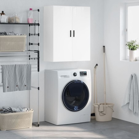 vidaXL Armario de pared blanco brillante 69,5x34x90 cm
