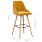 vidaXL Taburetes de cocina 2 unidades terciopelo amarillo vidaXL Taburetes de cocina 2 unidades terciopelo amarillo