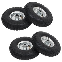 vidaXL Ruedas de carrito de sacos 4 unidades goma 4.10/3.50-4 (260x83)