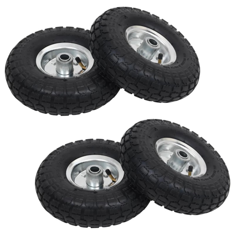 vidaXL Ruedas de carrito de sacos 4 unidades goma 4.10/3.50-4 (260x83)
