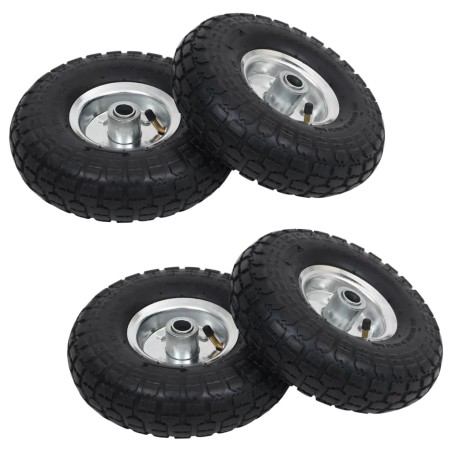 vidaXL Ruedas de carrito de sacos 4 unidades goma 4.10/3.50-4 (260x83)