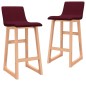 vidaXL Taburetes de cocina 2 unidades tela rojo tinto vidaXL Taburetes de cocina 2 unidades tela rojo tinto