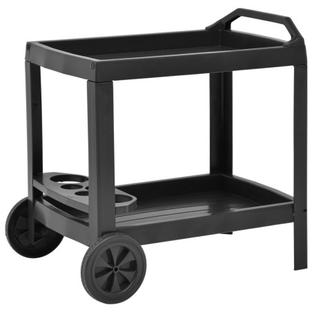 vidaXL Carrito de bebidas plástico gris antracita 69x53x72 cm