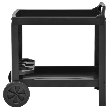 vidaXL Carrito de bebidas plástico gris antracita 69x53x72 cm