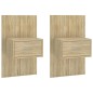 vidaXL Mesita de noche de pared 2 unidades color roble Sonoma vidaXL Mesita de noche de pared 2 unidades color roble Sonoma