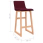 vidaXL Taburetes de cocina 2 unidades tela rojo tinto vidaXL Taburetes de cocina 2 unidades tela rojo tinto