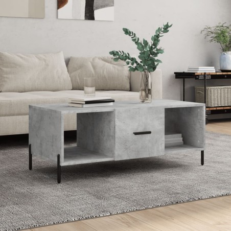 vidaXL Mesa de centro madera contrachapada gris hormigón 102x50x40 cm