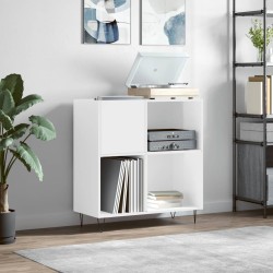 vidaXL Mueble discos madera contrachapada blanco brillo 84,5x38x89 cm