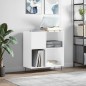 vidaXL Mueble discos madera contrachapada blanco brillo 84,5x38x89 cm vidaXL Mueble discos madera contrachapada blanco brillo 84,5x38x89 cm