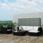vidaXL Set muebles de jardín 6 piezas y cojines ratán sintético negro vidaXL Set muebles de jardín 6 piezas y cojines ratán sintético negro