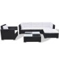 vidaXL Set muebles de jardín 6 piezas y cojines ratán sintético negro vidaXL Set muebles de jardín 6 piezas y cojines ratán sintético negro
