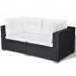 vidaXL Set muebles de jardín 6 piezas y cojines ratán sintético negro vidaXL Set muebles de jardín 6 piezas y cojines ratán sintético negro