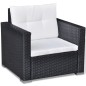 vidaXL Set muebles de jardín 6 piezas y cojines ratán sintético negro vidaXL Set muebles de jardín 6 piezas y cojines ratán sintético negro